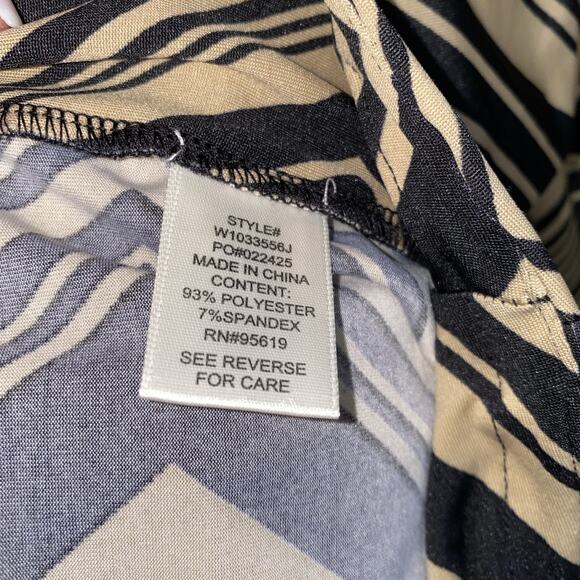 John Paul Richard Black & Beige Stripe Jersey Maxi Pull On Skirt Plus Size 1X - Picture 6 of 8